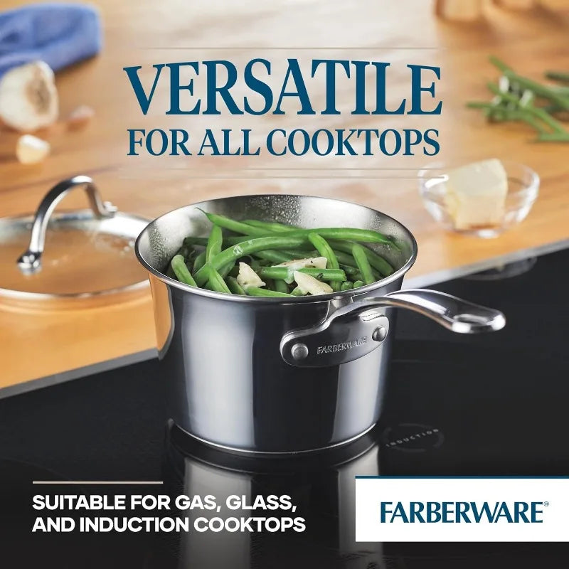 Stainless Steel Cookware Pots and Pans Set 10 Piece Farberware Millennium