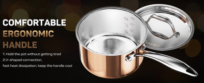 Stainless Steel Pot and Pan Set (10 Piece) Copper Pots and Pans Set